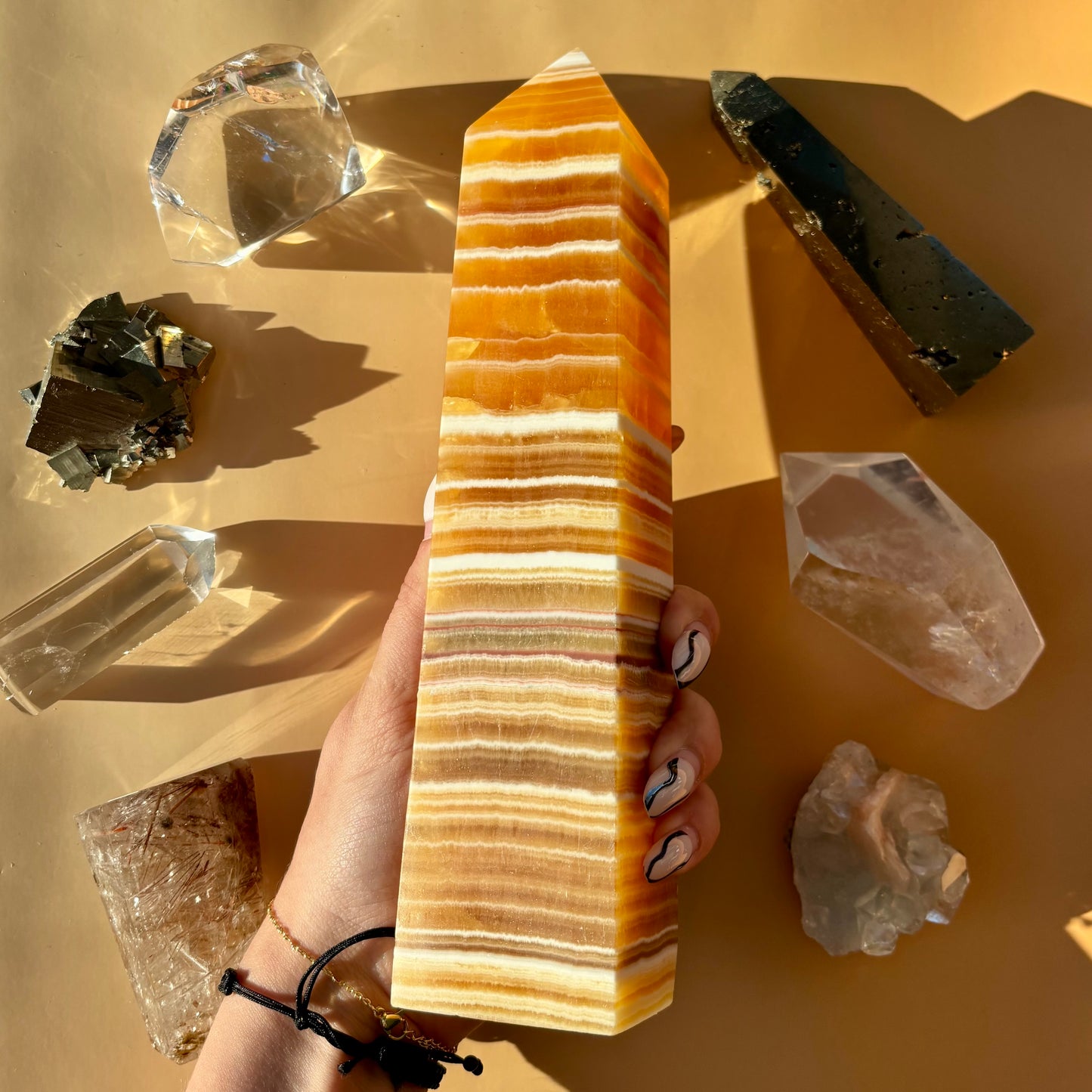 XL ORANGE CALCITE TOWERS