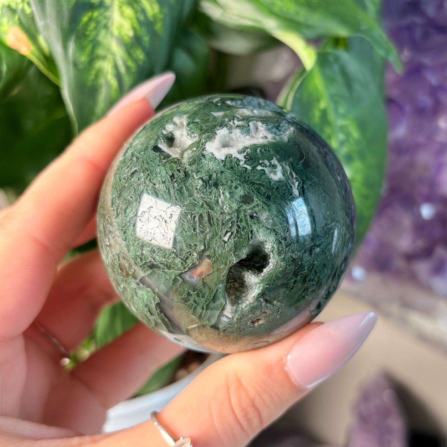 MOSS AGATE SPHERE
