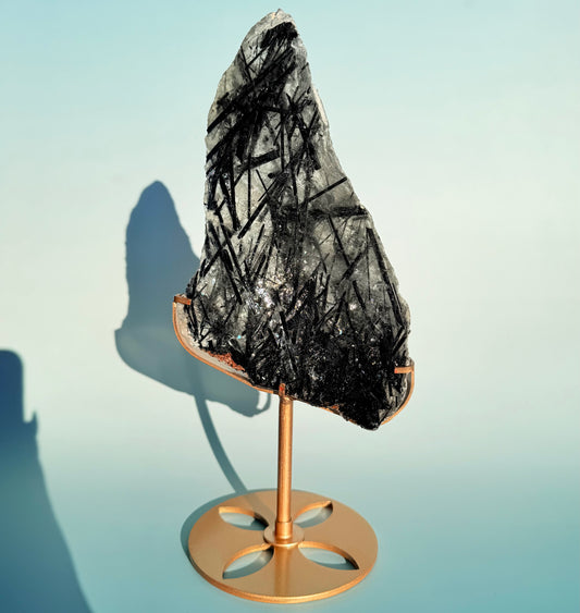 TOURMALATED QUARTZ SLAB W/ STAND - 333