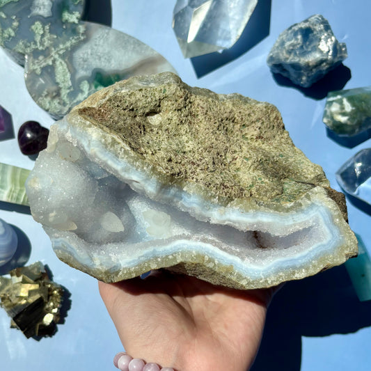 DRUZY BLUE CHALCEDONY GEODE - 230