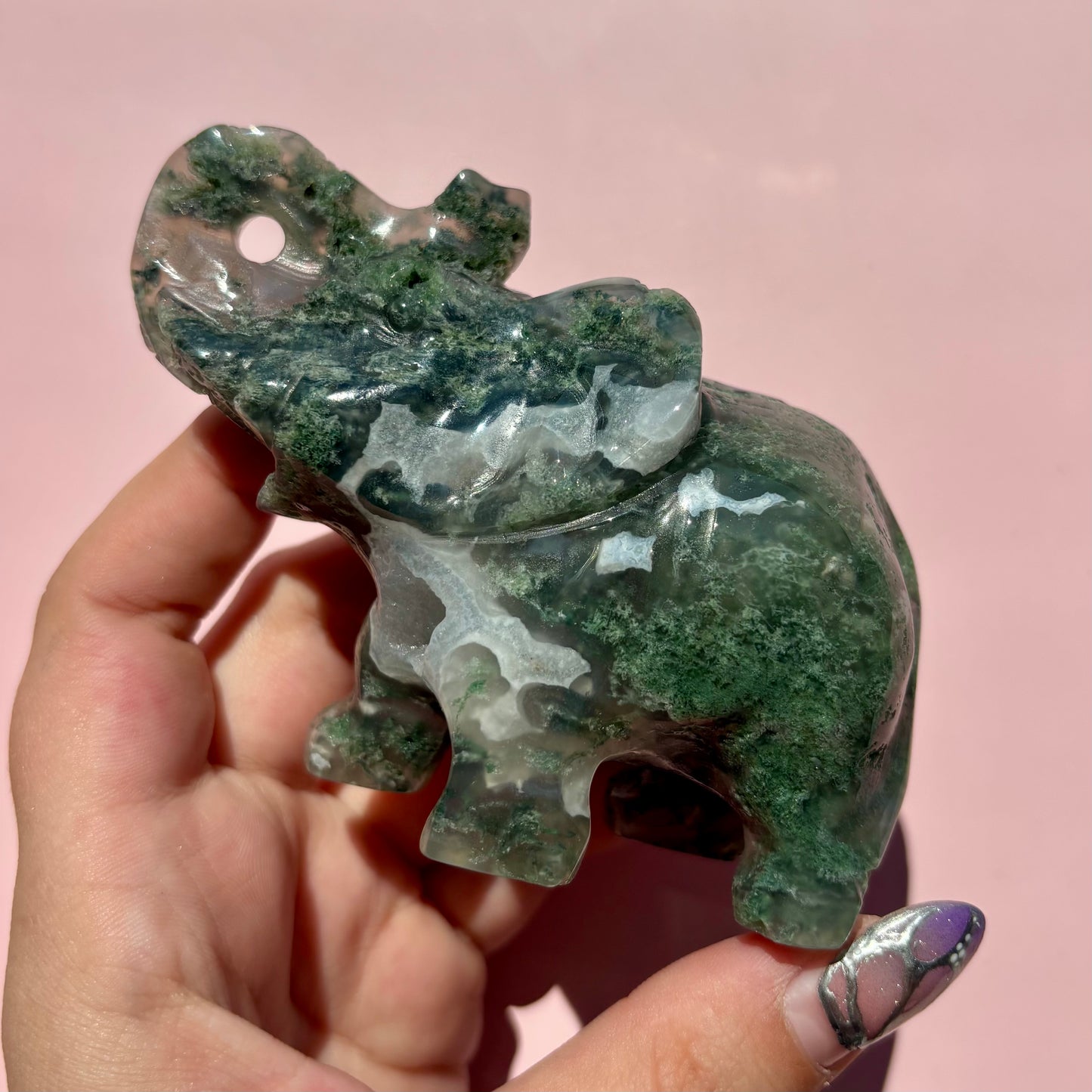 MOSS AGATE ELEPHANTS