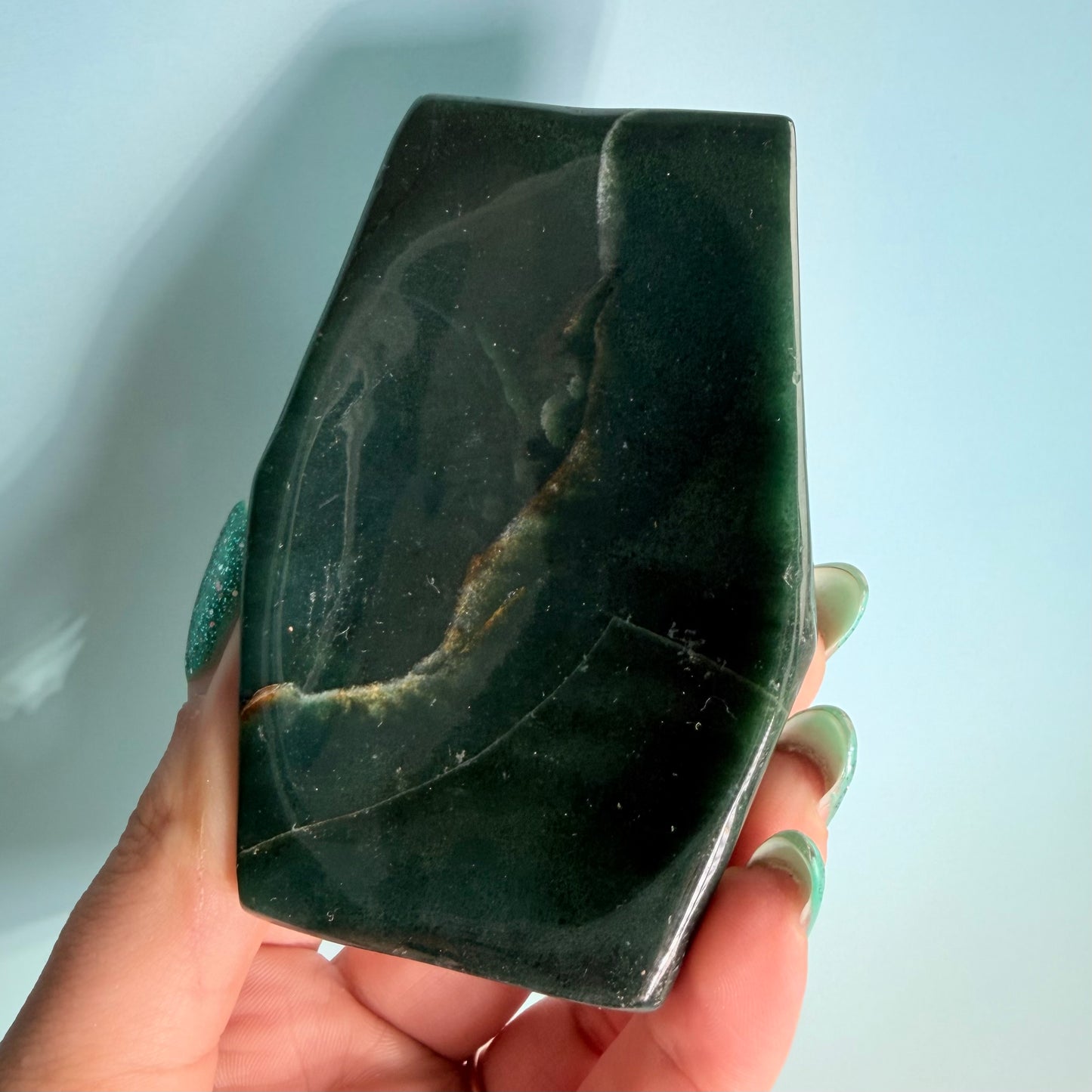 MOSS AGATE COFFIN BOWLS