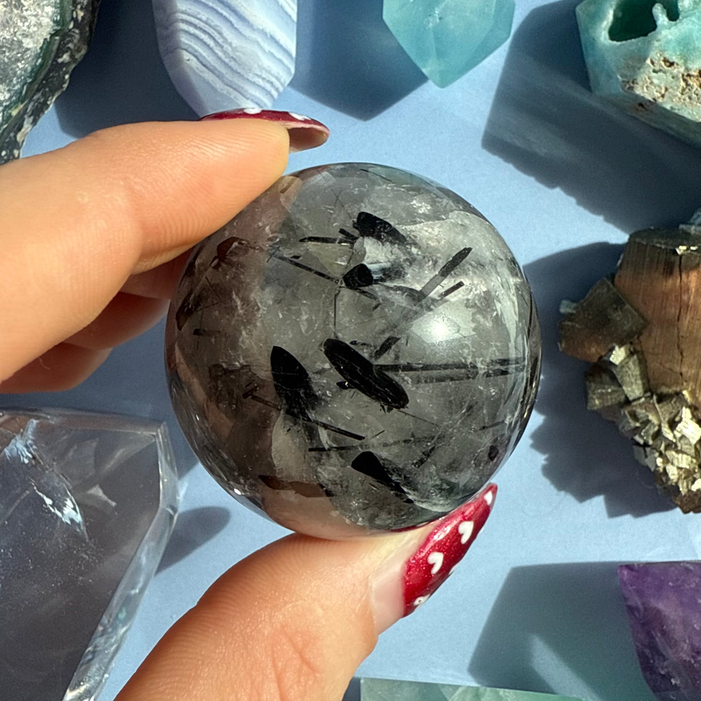 TOURMALATED QUARTZ SPHERES