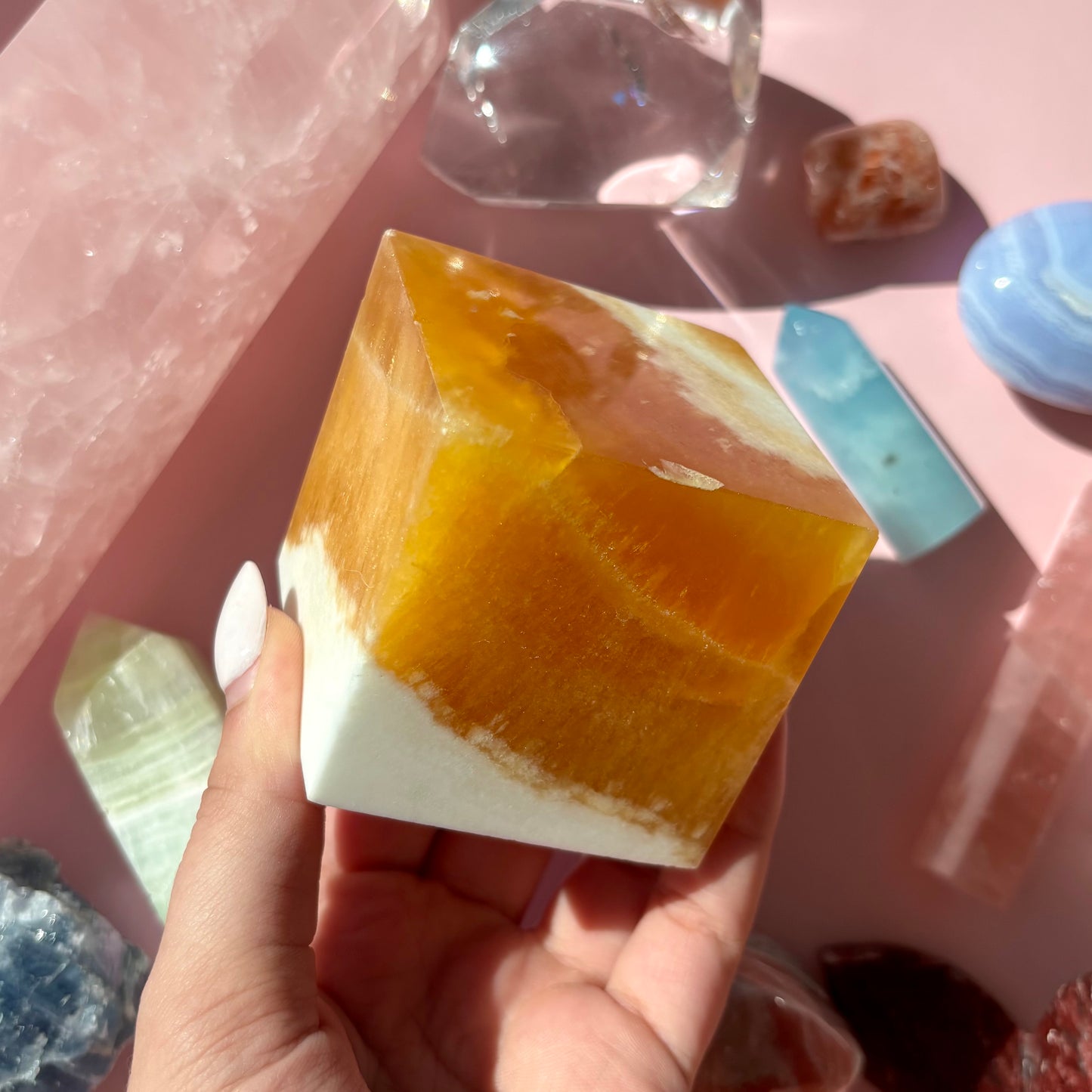 ORANGE CALCITE CUBES