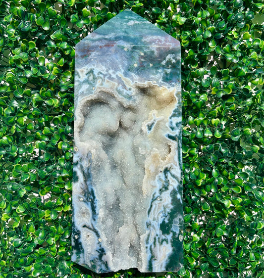 XXL MOSS AGATE TOWER - 555