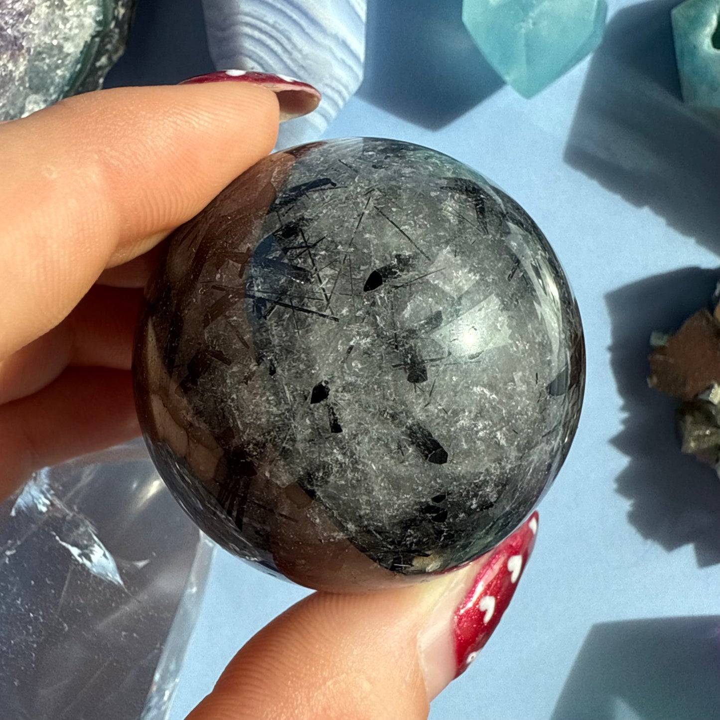 TOURMALATED QUARTZ SPHERES