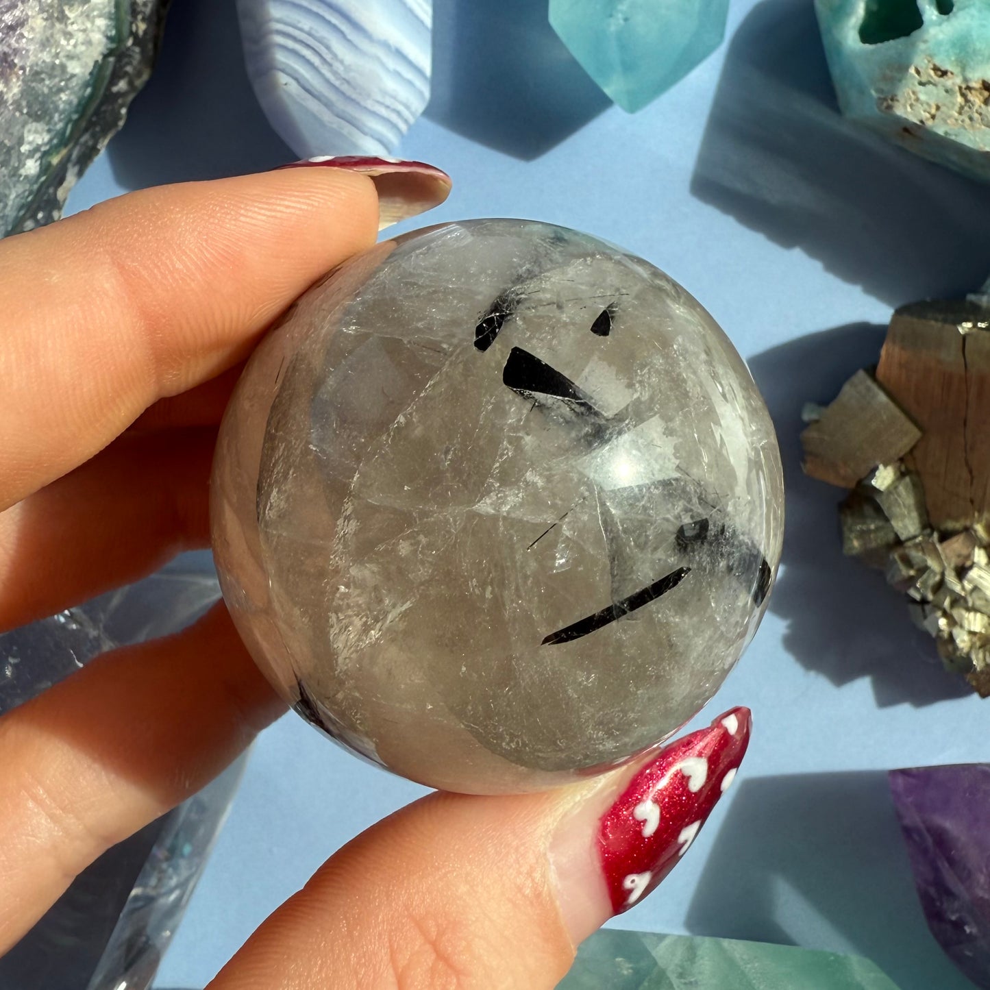 TOURMALATED QUARTZ SPHERES