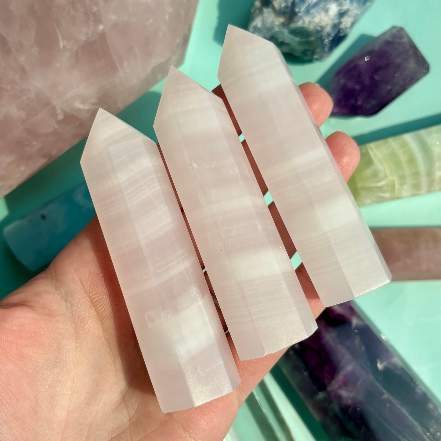 PINK MANGANO CALCITE TOWERS