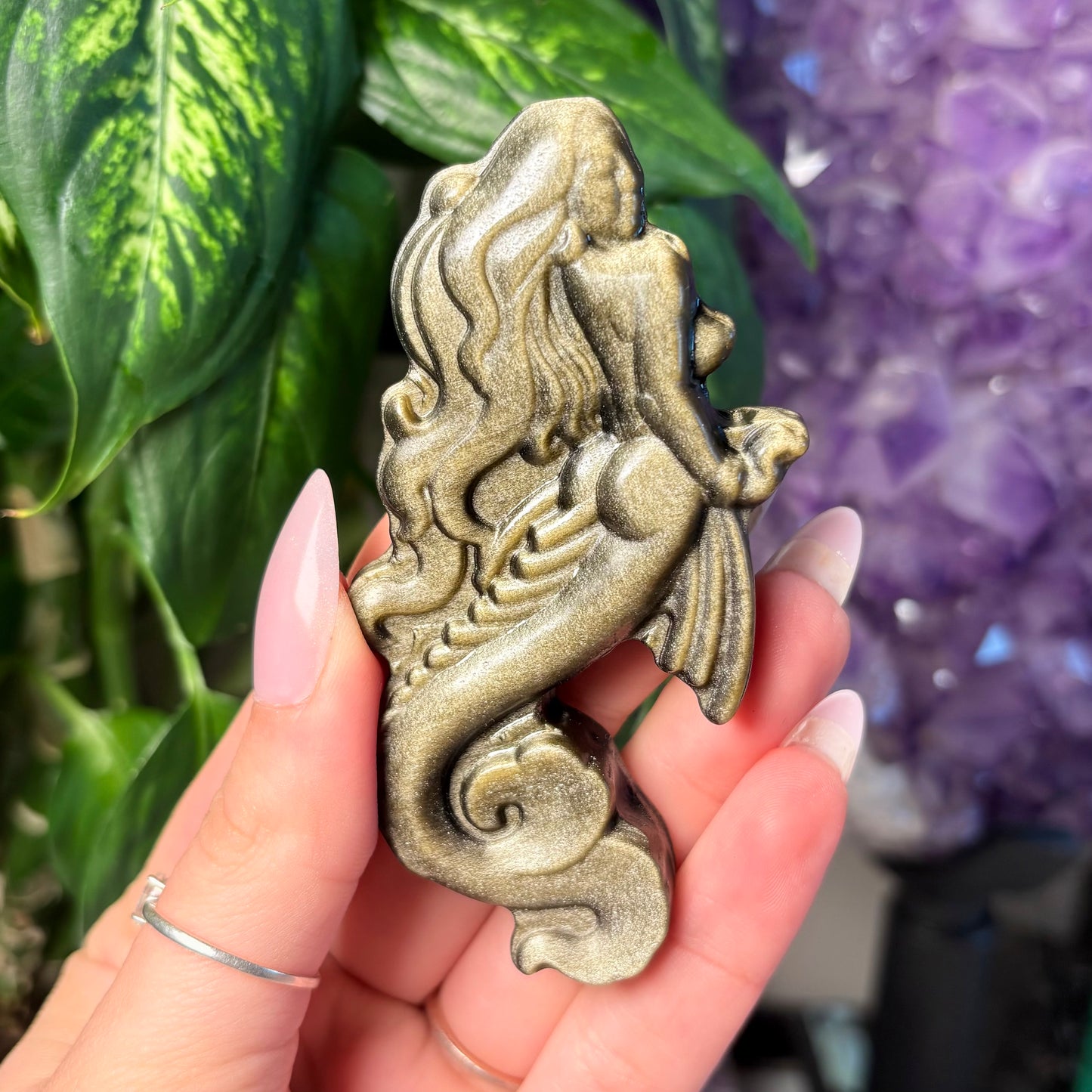 GOLD SHEEN OBSIDIAN MERMAID
