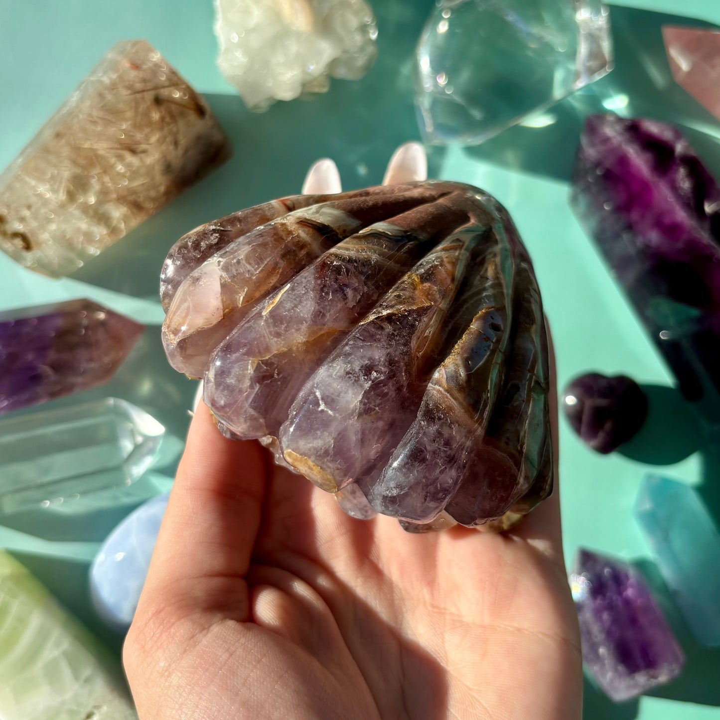 MOROCCAN AGATE / AMETHYST CLAMS