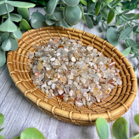 FLOWER AGATE CHIPS - 100 GRAMS