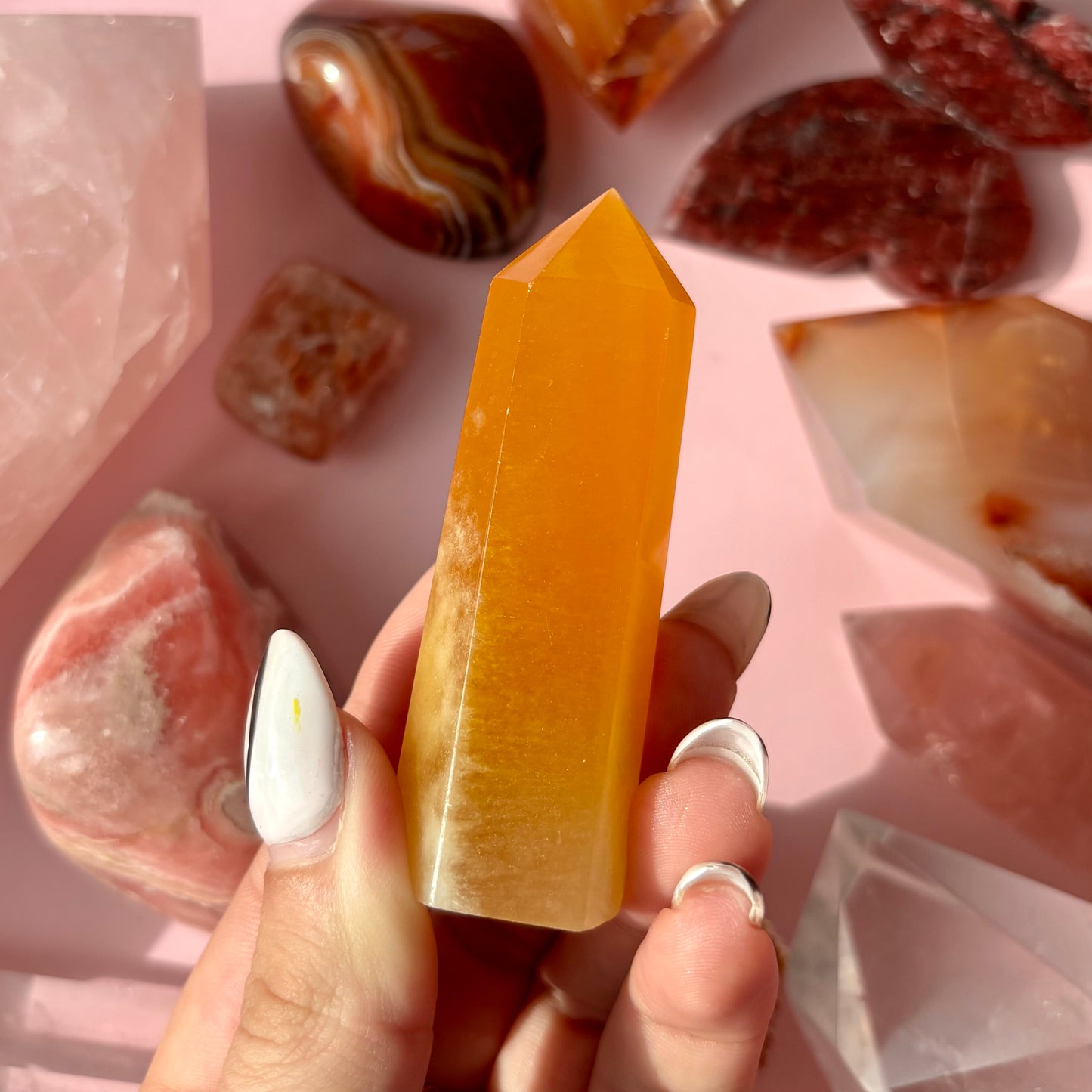 ORANGE CALCITE TOWER - 15