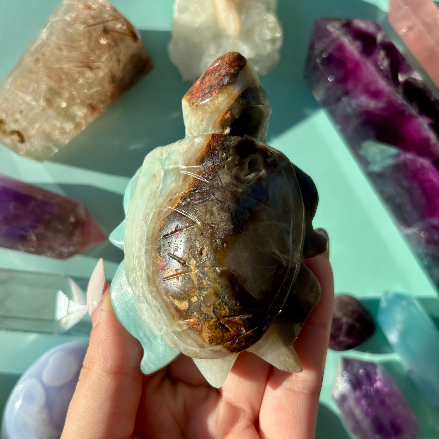 SKY BLUE QUARTZ TURTLES