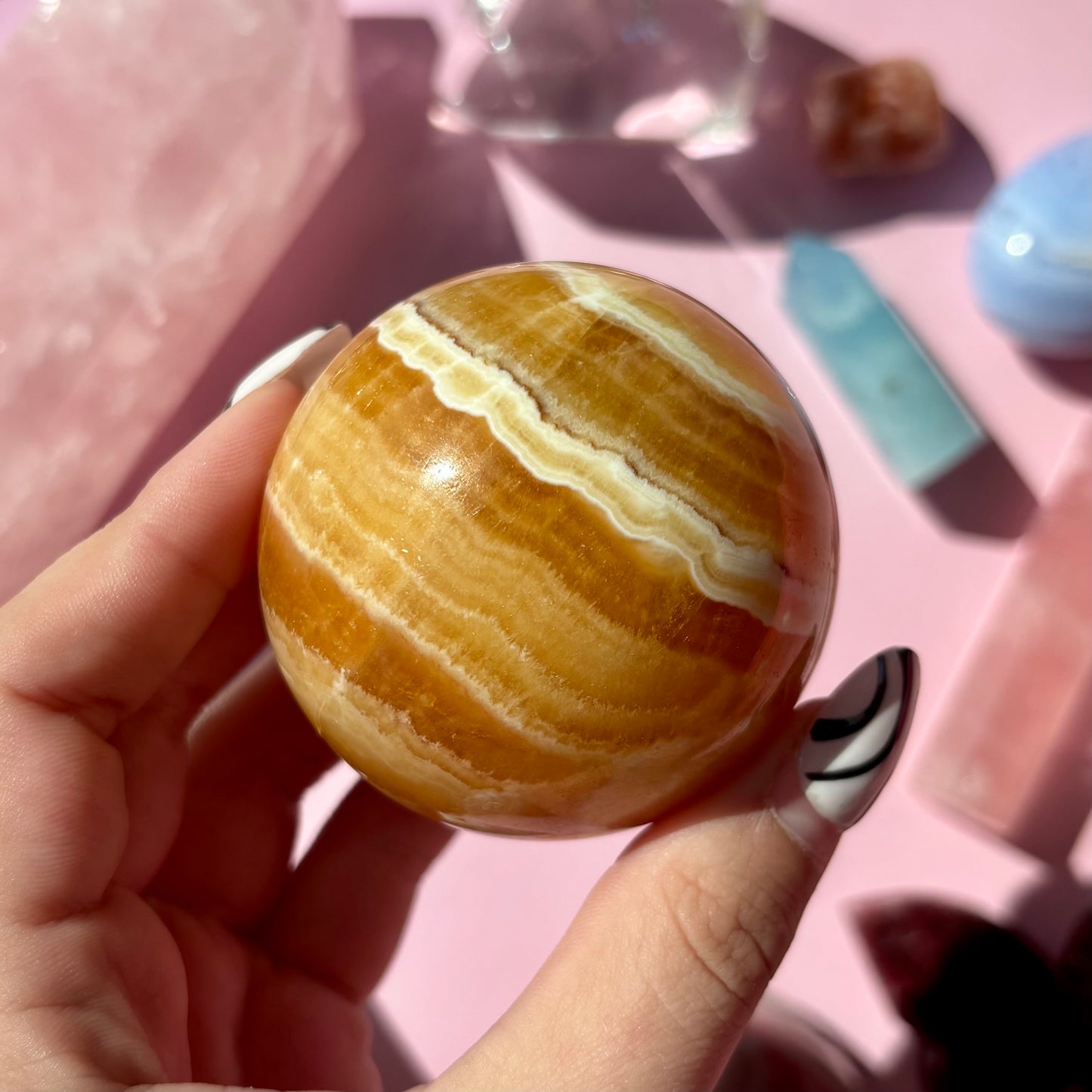 ORANGE CALCITE SPHERES