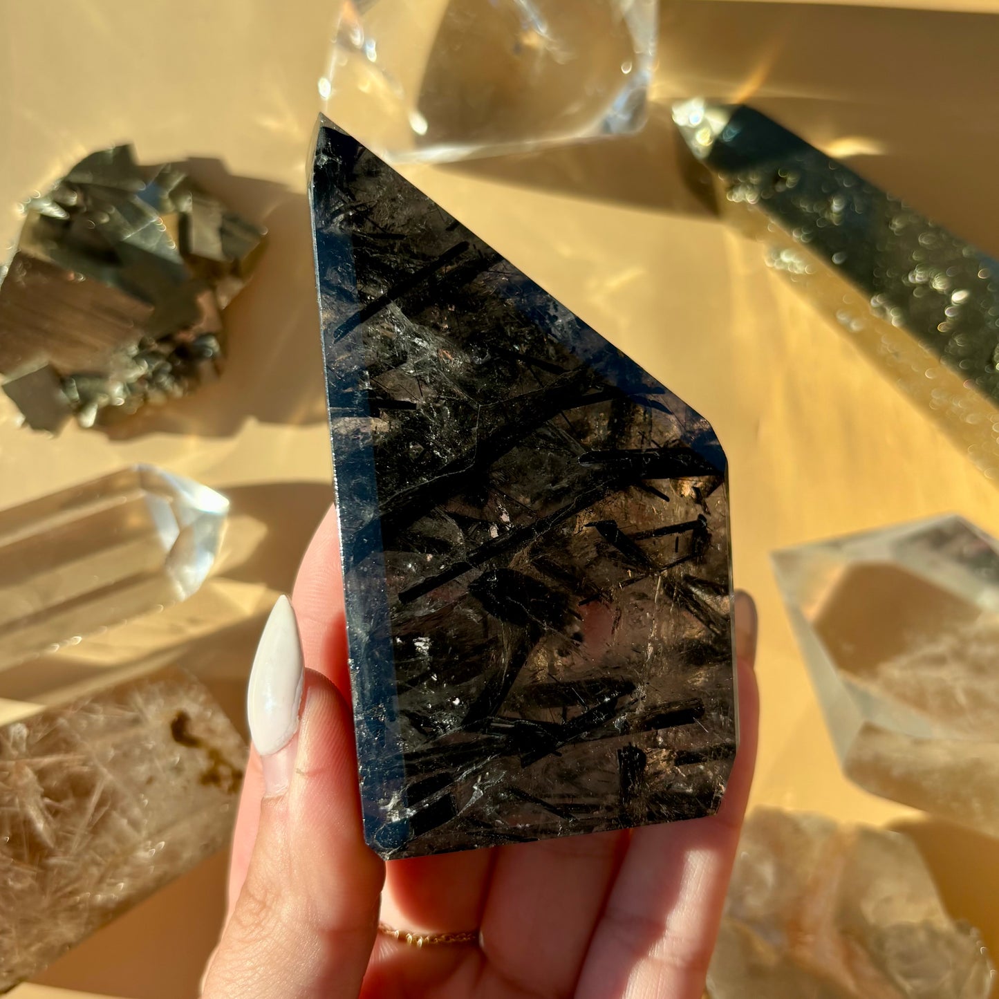 DEEP TOURMALATED QUARTZ FREEFORMS