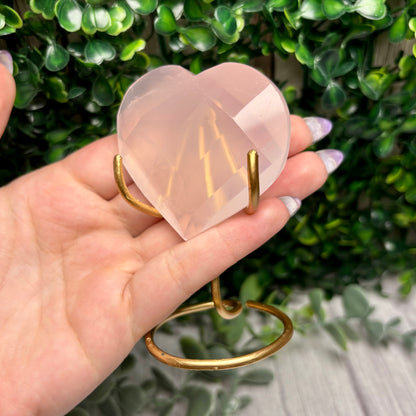 STAR ROSE QUARTZ HEARTS ON STANDS