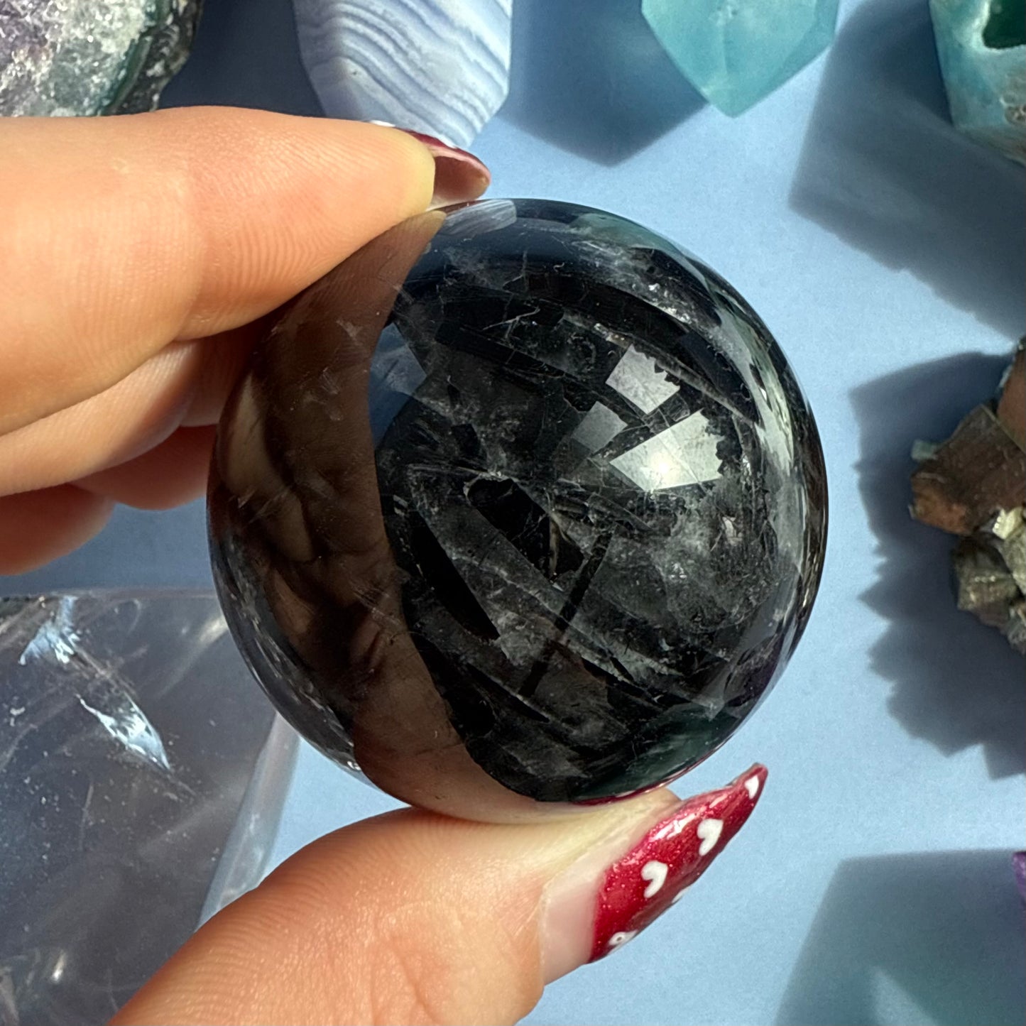 TOURMALATED QUARTZ SPHERES