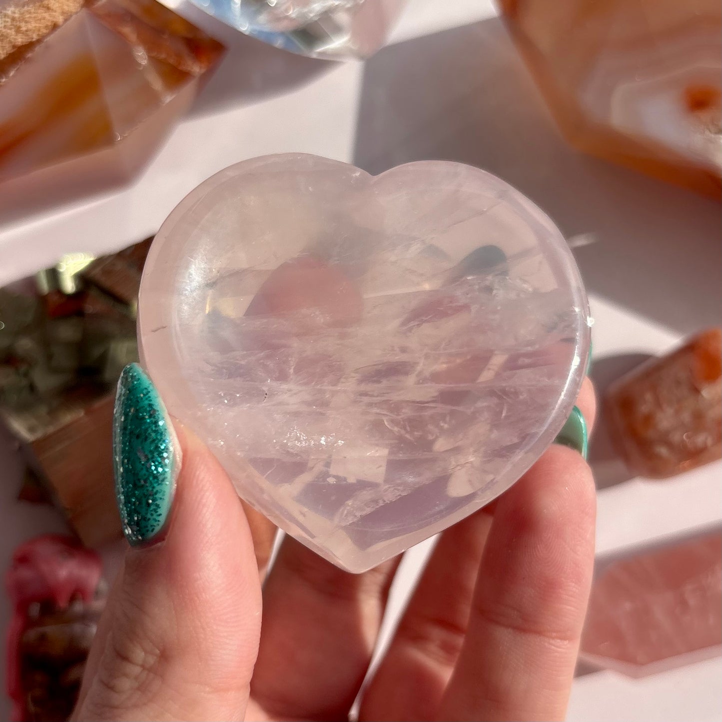 ROSE QUARTZ MINI HEART TRAY