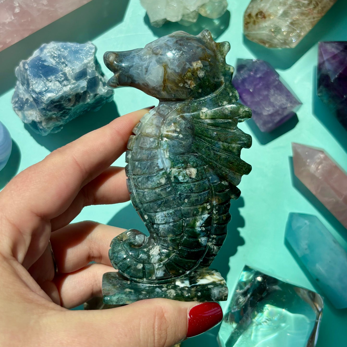 MOSS AGATE SEAHORSES