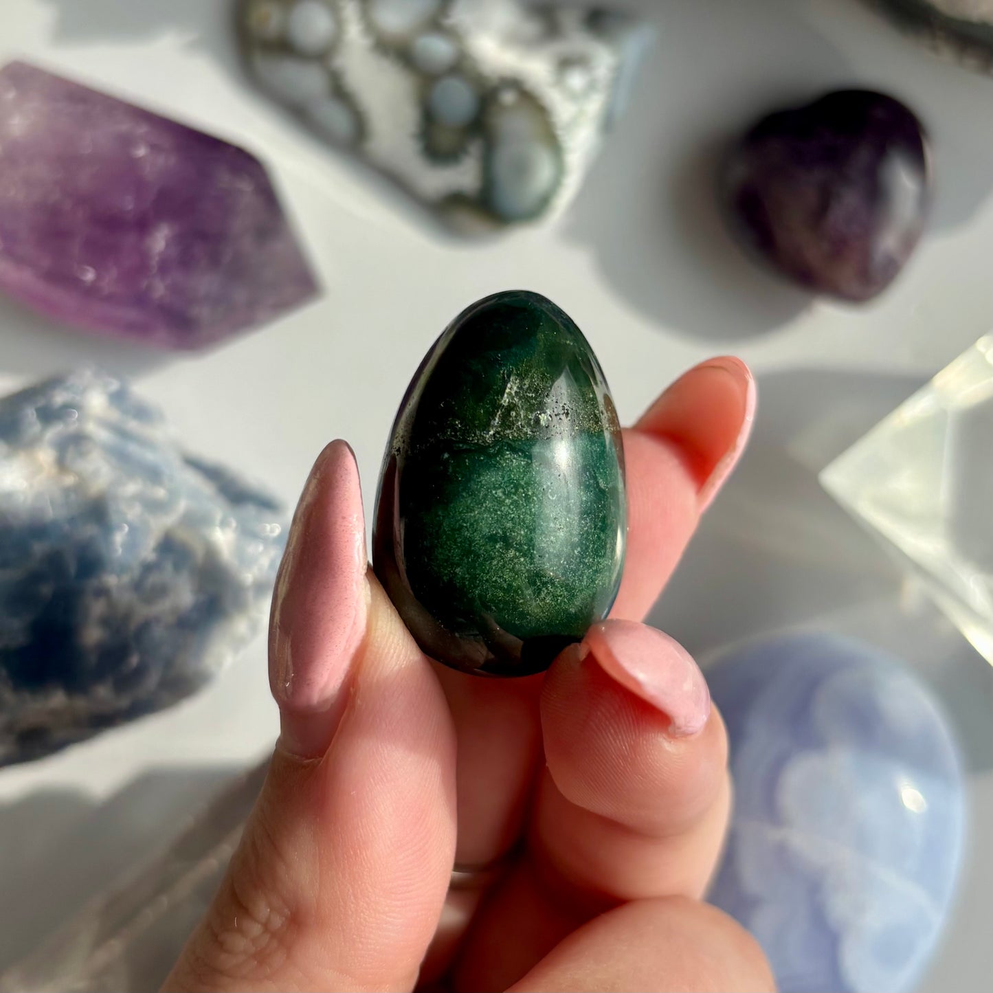 MOSS AGATE EGG