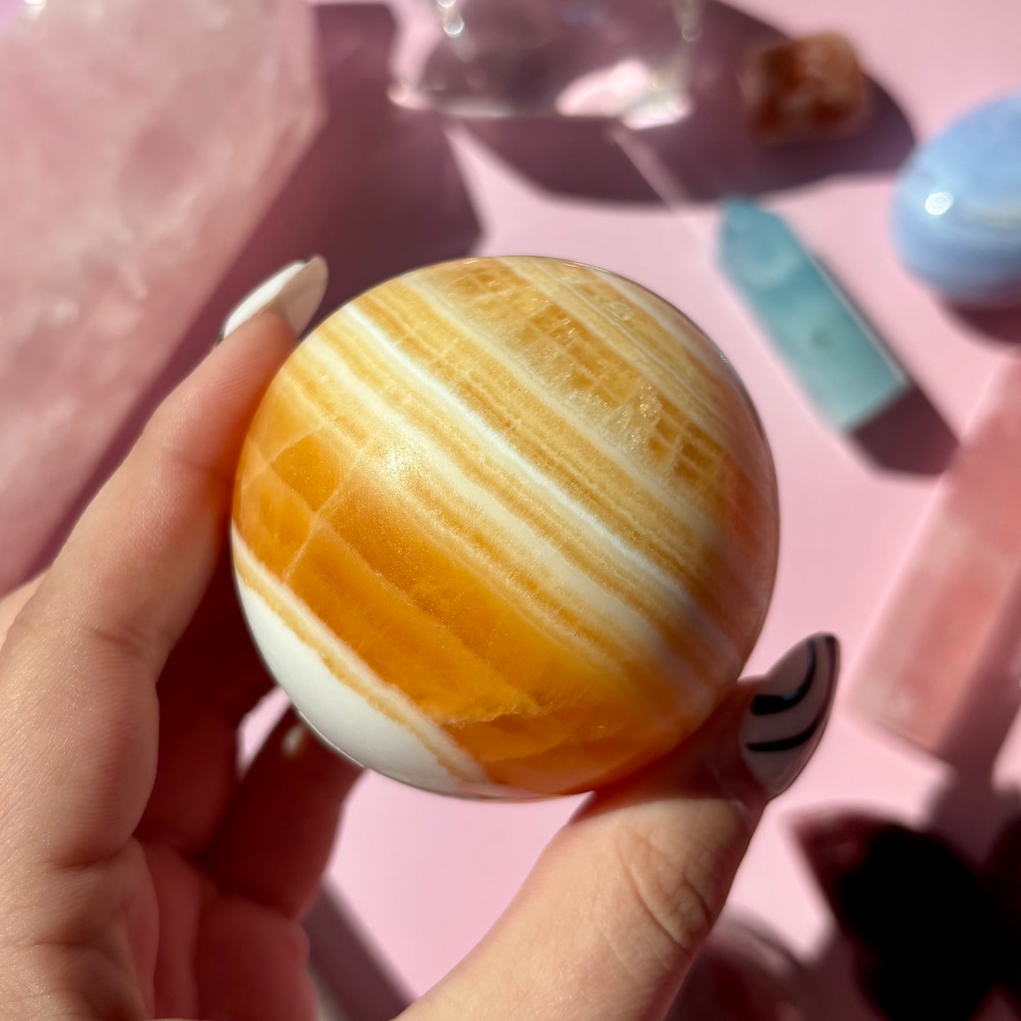 ORANGE CALCITE SPHERES